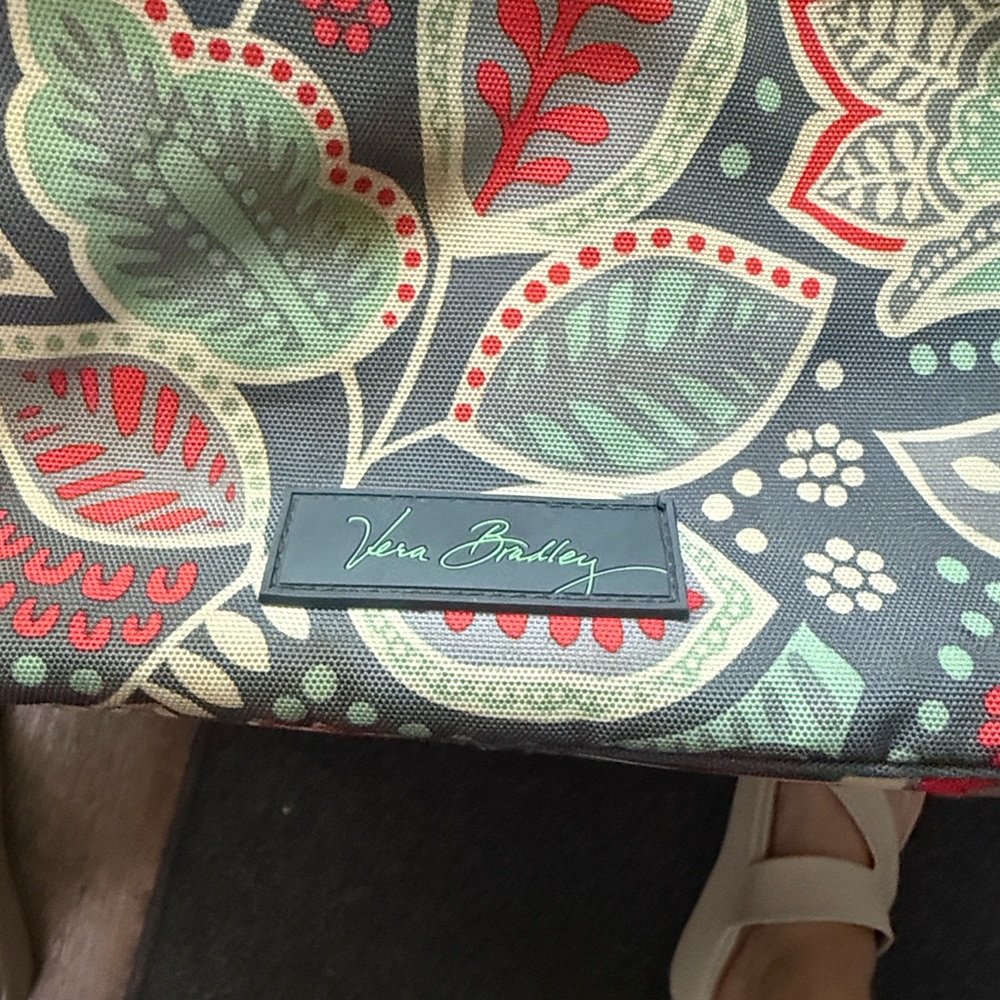 Vera Bradley Gray and Red Floral Crossbody Bag - Picture 2 of 5